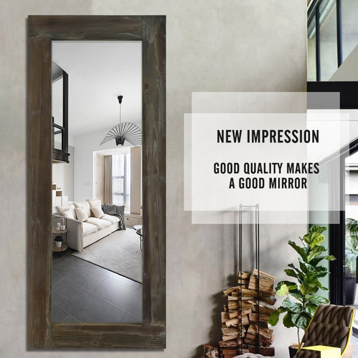 Foundry Select Burien Rustic Distressed Full Length Mirror & Reviews